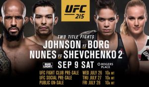 Streaming UFC 215: Johnson vs. Borg Online for Free