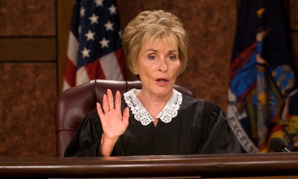 7/7/10 3:07:10 PM --- JUDGE JUDY --- Los Angeles, CA, U.S.A: Judge Judy Sheindlin, "Judge Judy" a long-running daytime TV fixture. Her popular courtroom drama is experiencing a surge in ratings. Photographed on the set of the show which is taped at Sunset Bronson Studios in Los Angeles. Photo by Robert Hanashiro, USA TODAY Staff