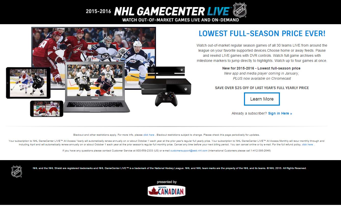 nhl gamecenter 2016