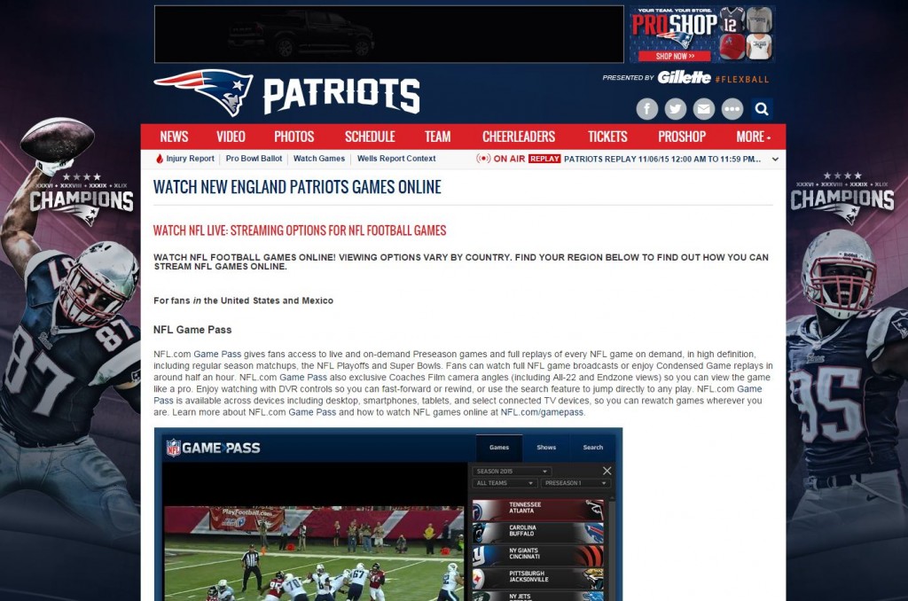 patriots steelers live stream free no download