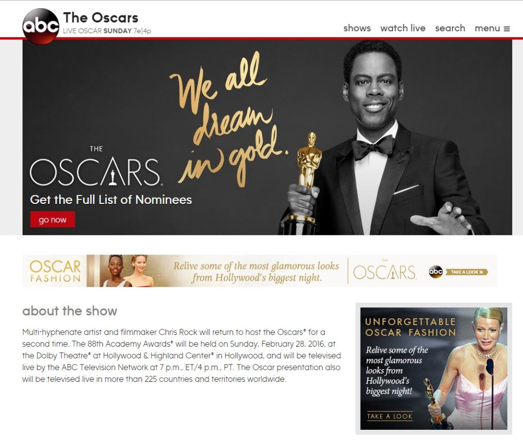 Watch the 2016 Oscars Online & Streaming for Free - Exstreamist