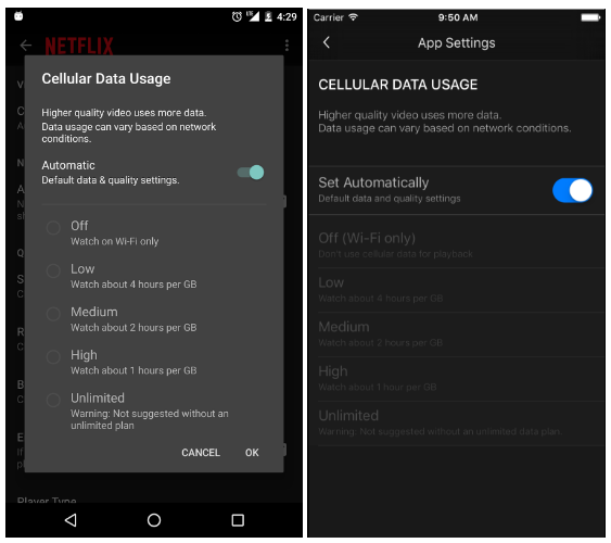 netflix mobile devices