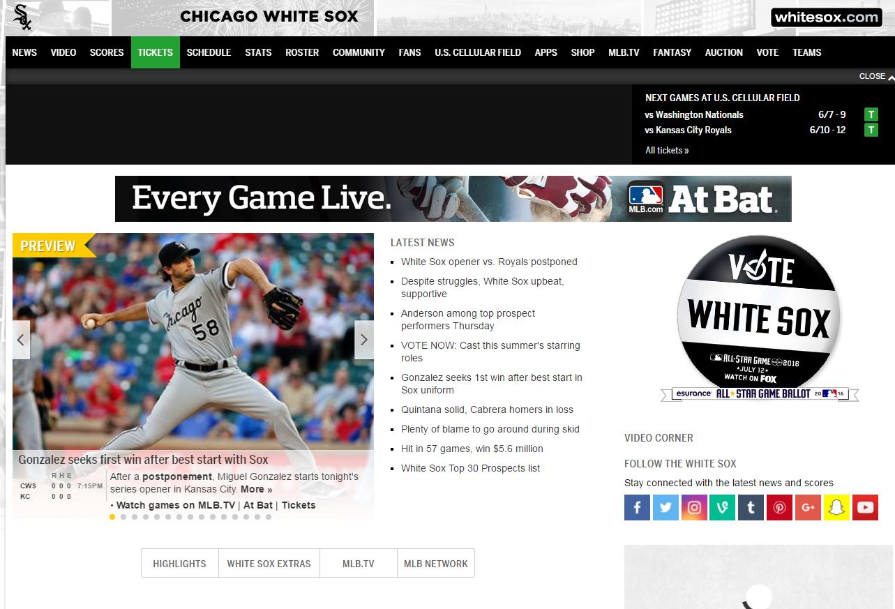 Watch the Chicago White Sox Live Online Streaming Exstreamist