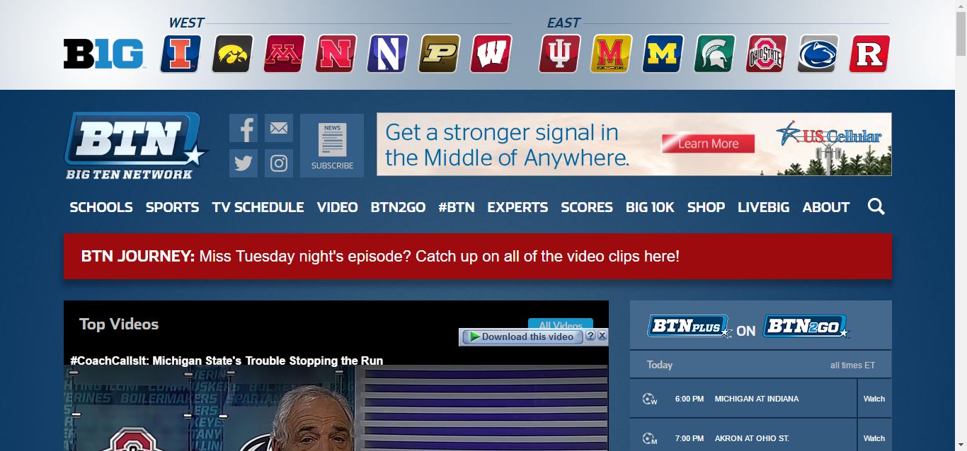 streaming big ten network online for free