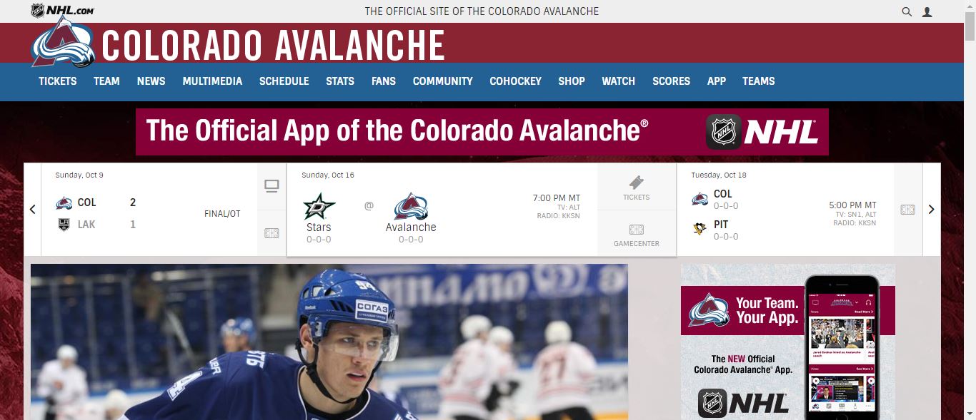 Watch Colorado Avalanche Games Online Exstreamist