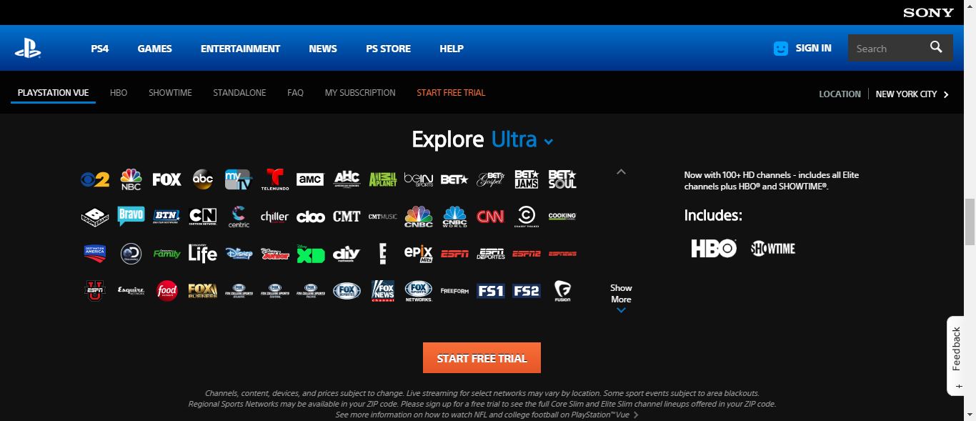 ps vue prices