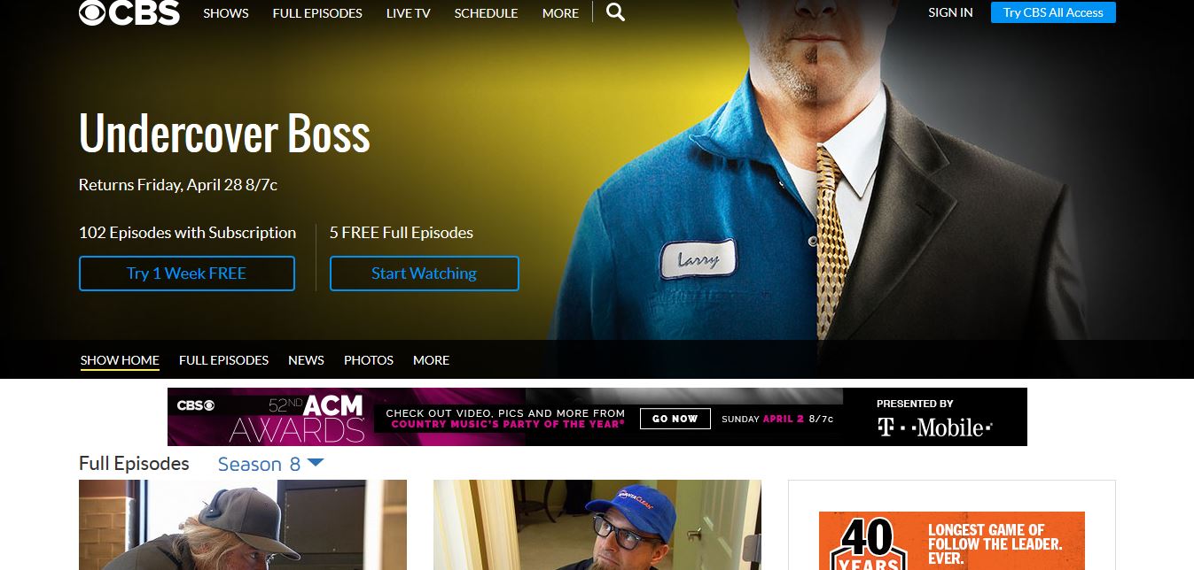 watch undercover boss online